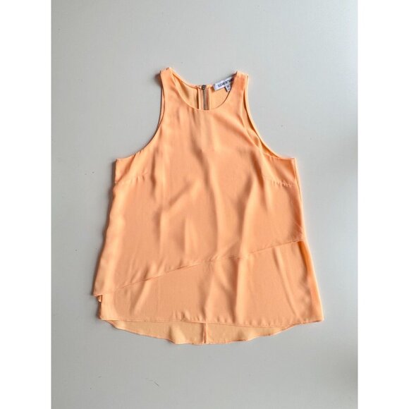 ELIZABETH AND JAMES Cheridah Neon Orange Chiffon Layered Tank Blouse, Size XS - Picture 5 of 9